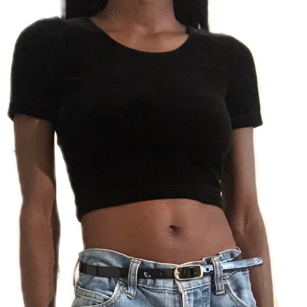 Velvet Black Crop Top